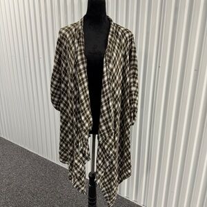 Knox Rose Women’s Brown Plaid Open Cardigan Size 1X